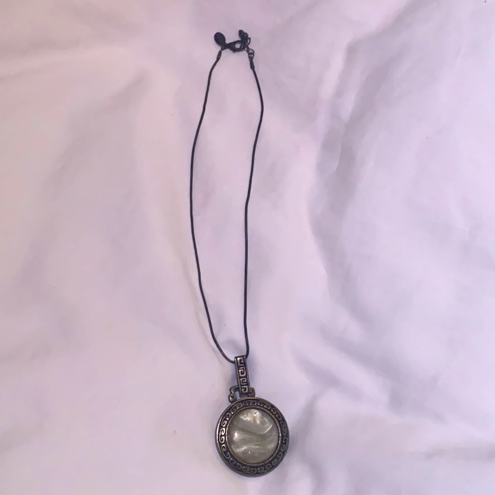 Gold chained green and gold medallion necklace - Express